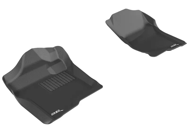 3D MAXpider 2007 2013 Chevrolet Silverado Extended Crew Cab Kagu 1st Row Floormat Black