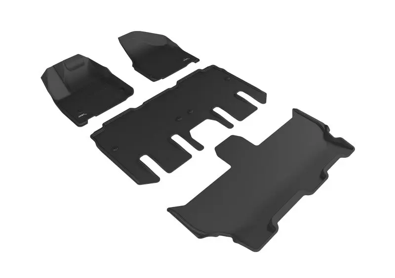 3D MAXpider 2017 2020 Chrysler Pacifica Voyager Kagu 1st & 2nd & 3rd Row Floormats Black
