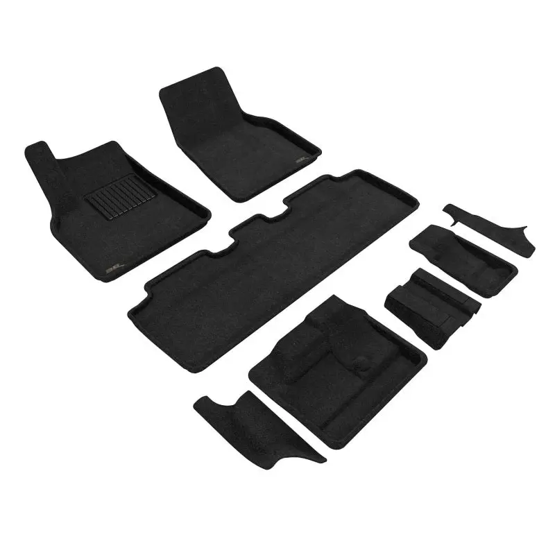 3D Maxpider 21 23 Tesla Model Y 7 Seat Elegant Floor Mat Black 1St Row 2Nd Row 3Rd Row