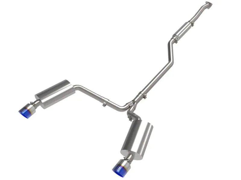 aFe 09 14 Acura TSX L4 2.4L Takeda 2 1 2in to 2 1 4in 304 SS Cat Back Exhaust System w BlueFlame Tip