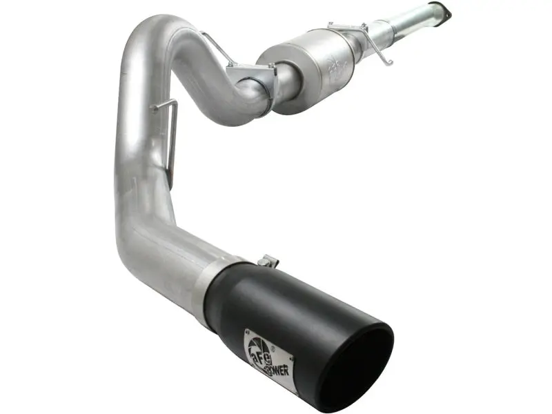aFe Atlas Exhaust 4in Aluminized Cat Back w 304 SS Black Tip 11 13 Ford F 150 EcoBoost V6 3.5L (tt)