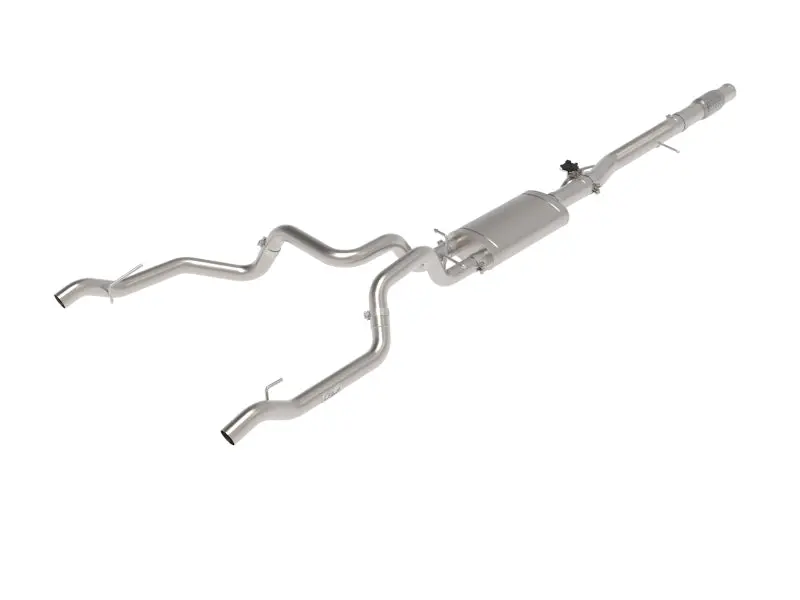 aFe Gemini XV 4in to Dual 3in 304 SS Cat Back Exhaust w Cutout 19 21 GM Silverado Sierra V8 6.2L