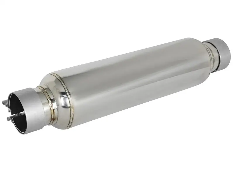 aFe MACH Force Xp 304 Stainless Steel Resonator 2.5in Inlet Outlet x 4in Dia x 15in Body x 19in L