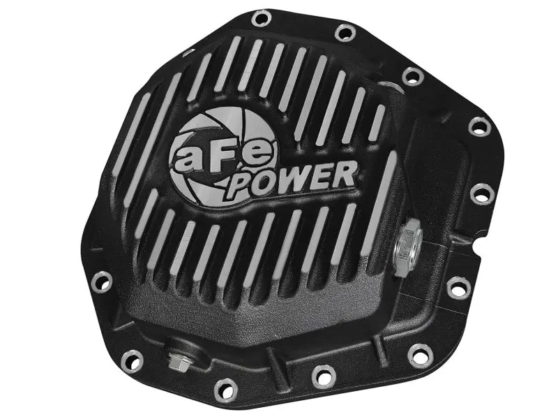 aFe Power Rear Diff Cover Black w Machined Fins 17 Ford F 350 F 450 6.7L (td) Dana M300 14 (Dually)