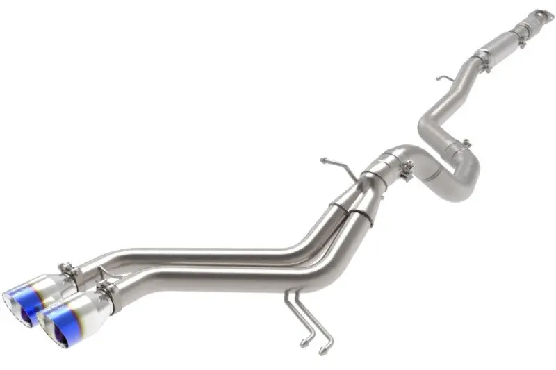 aFe Takeda 2 1 2in to 3in SS 304 Cat Back Exhaust w Blue Flame Tips 13 17 Hyundai Veloster L4 1.6L