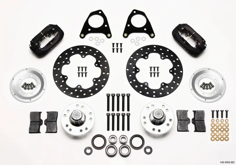 Wilwood Forged Dynalite Front Drag Kit Drilled Rotor 87 93 Mustang 84 86 SVO 5 Lug