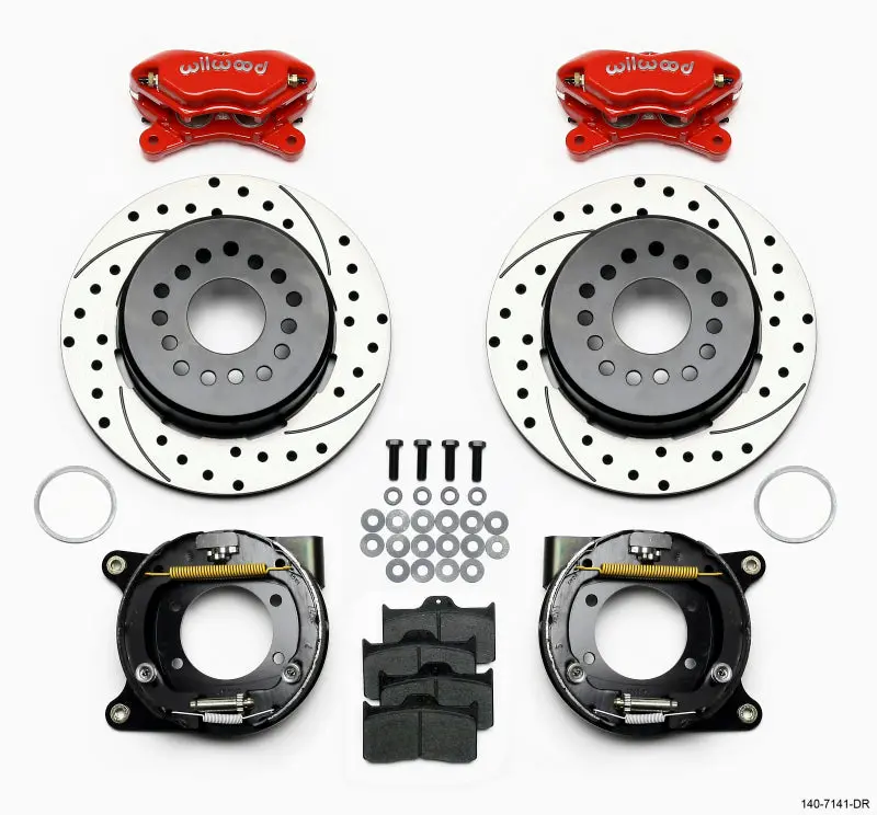 Wilwood Forged Dynalite P S P B Kit Drilled Red Chevy 12 Bolt w C Clips