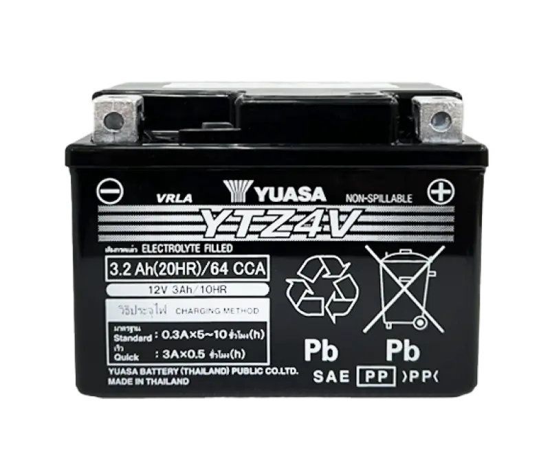 Yuasa YTZ4V Maintenance Free AGM 12 Volt Battery Yuasa Battery