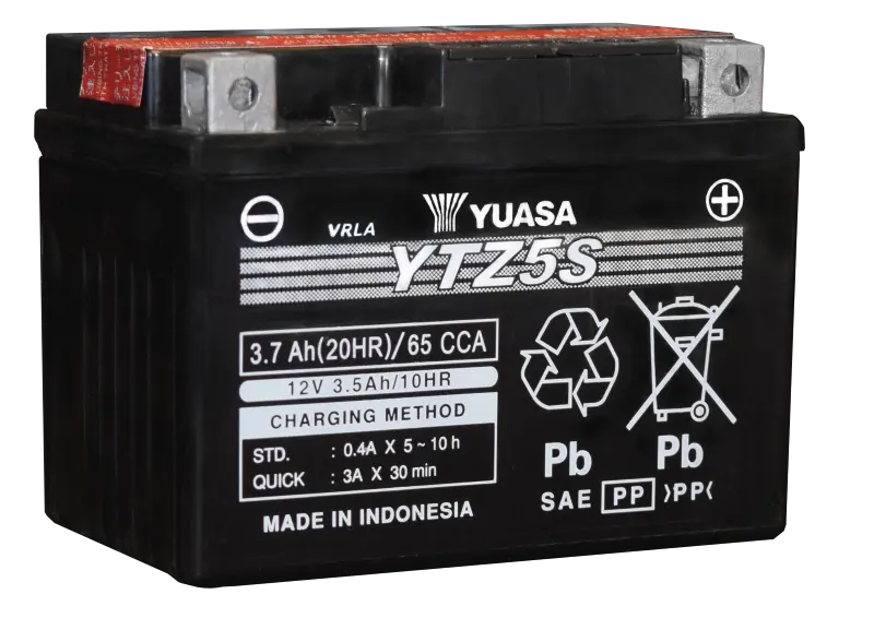 Yuasa YTZ5S BS Maintenance Free AGM 12 Volt Battery w Bottle Yuasa Battery