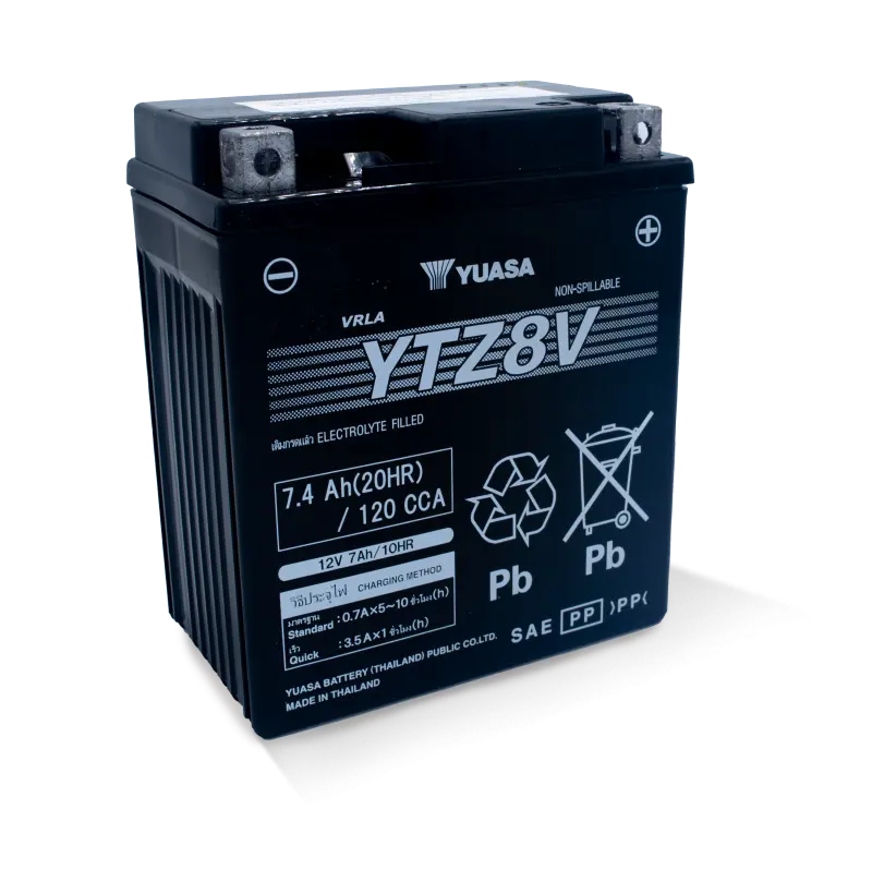Yuasa YTZ8V Maintenance Free AGM 12 Volt Battery Yuasa Battery
